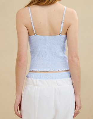 Aerie Off-Duty Embroidered Cotton Tank Top