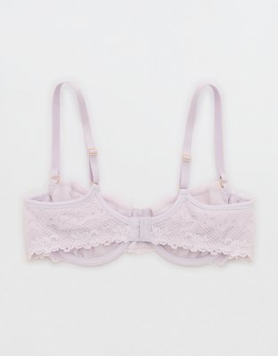 Бра-балконет Show Off Frosted, кружево, цветочный принт — Aerie, цвет: Фиолетовый — фото 2