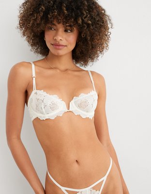 Aerie Real Power Poppy Lace Unlined Bra