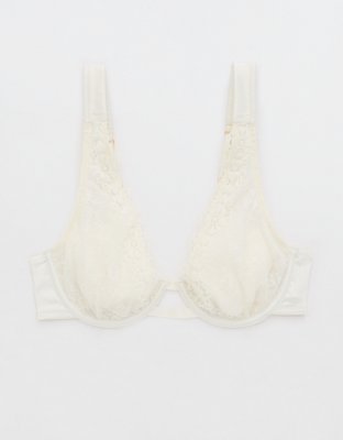 Unlined Bra - White Lace
