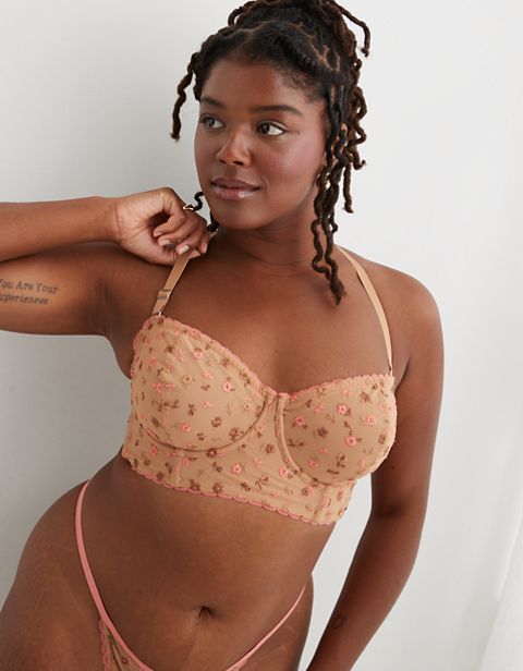 Бра Show Off, мягкая чашка, вышивка — Aerie