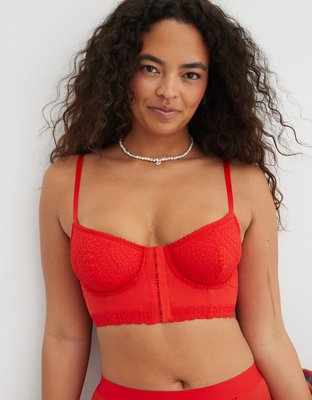 Aerie Maroon Lace Wired Bralette Women's 32B Size undefined - $17