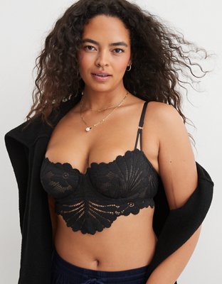 Link Up Lace Unlined Plunge Bra in Black