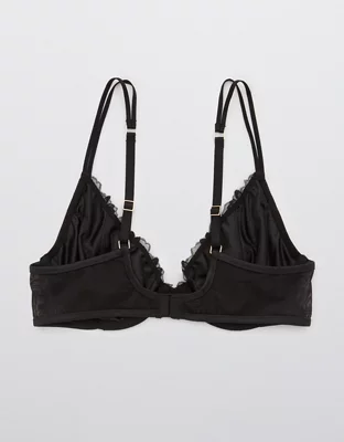 Aerie Real Power Unlined Shine Embroidery Bra