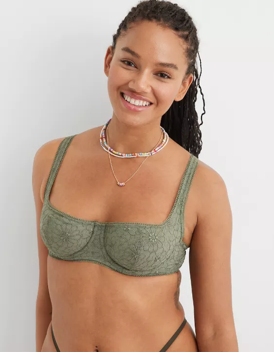 Aerie Real Power Embroidery Unlined Bra