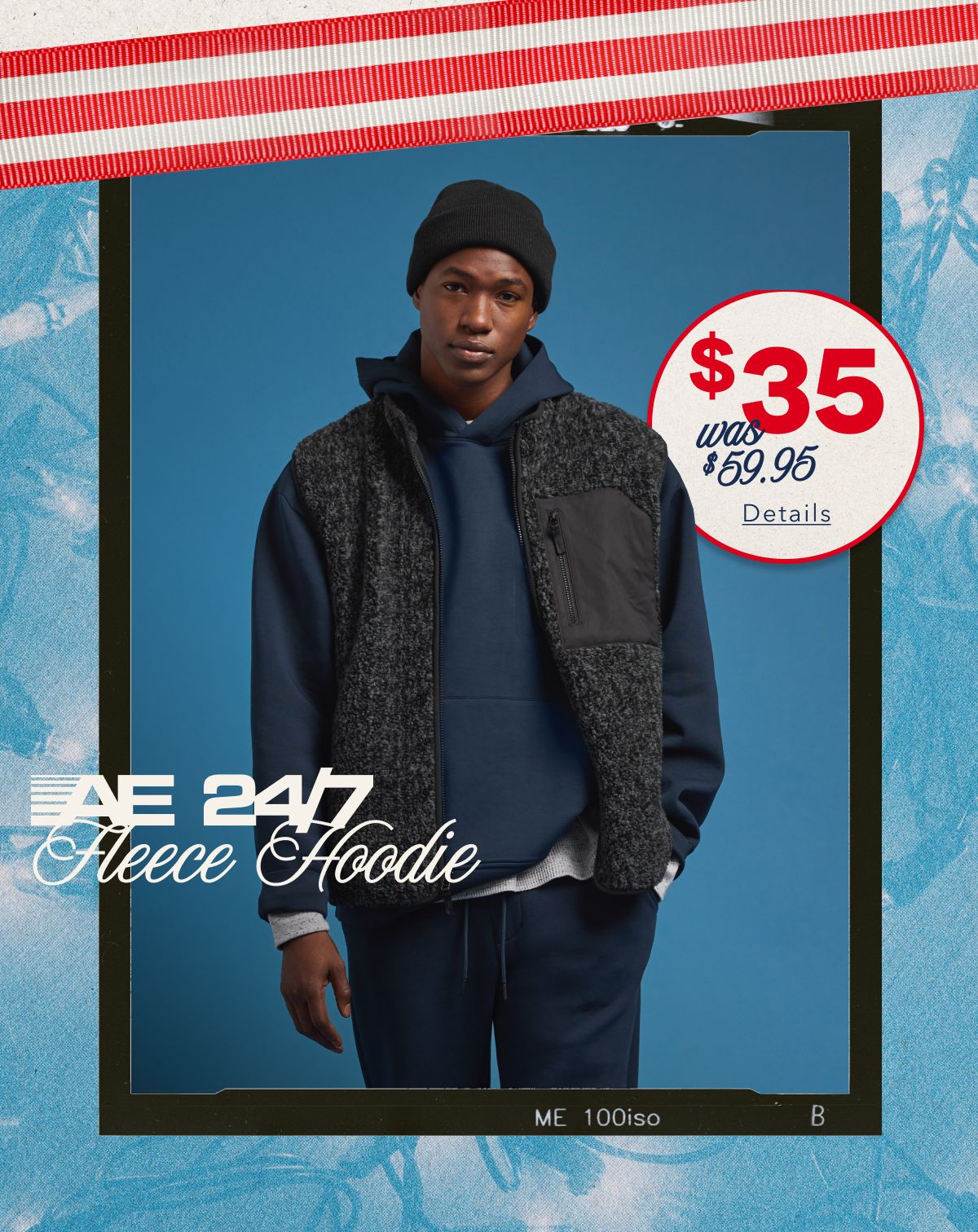 AE 24/7 FLEECE HOODIE | $35 was $59.95. Details