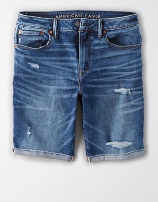 distressed jean shorts mens