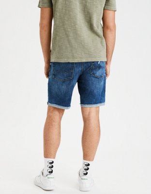 men's white jean shorts