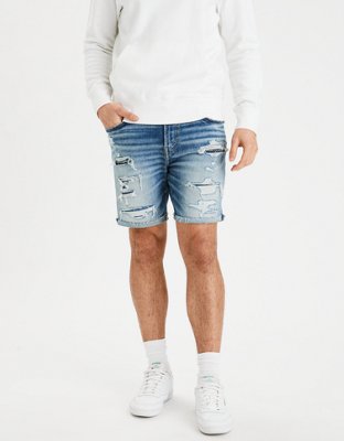 guy in denim shorts
