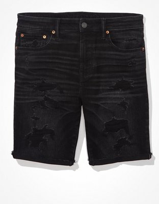 American eagle AirFlex+ Ripped Denim Short Black