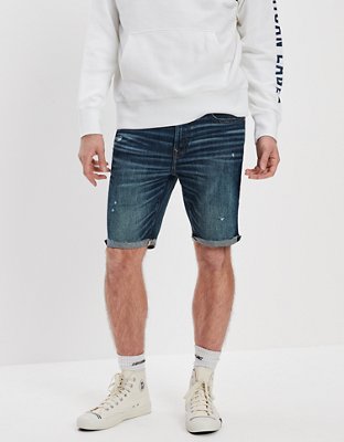 American eagle AirFlex+ Ripped Denim Short Black