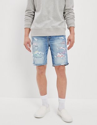 American eagle AirFlex+ Ripped Denim Short Black