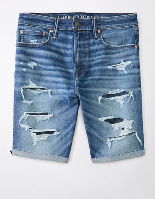 Shorts American Eagle Jeans Destroyed Azul Original - RLF140