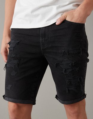 American eagle black denim hot sale shorts