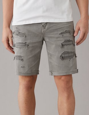 Clearance RYRJJ Mens Casual Denim Shorts Ripped Relaxed Fit Summer
