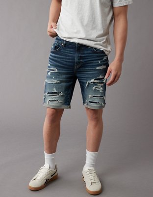 YYDGH Men's Ripped Jean Short Distressed Straight Fit Denim Shorts