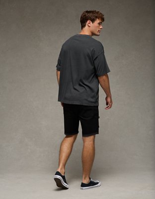 Мужские шорты American Eagle AE Flex+ Denim, цвет: Чёрный — фото 2