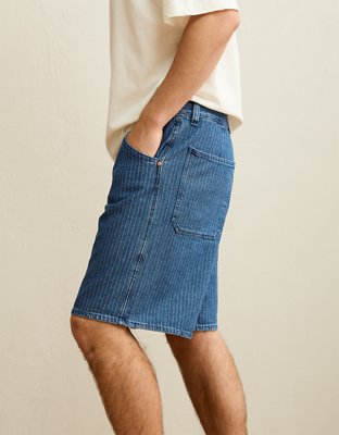 Мужские шорты American Eagle AE Baggy Denim Short, цвет: Authentic Light — фото 7