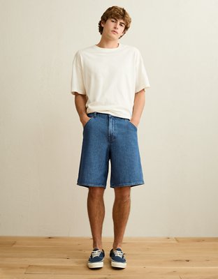 Мужские шорты American Eagle AE Baggy Denim Short, цвет: Authentic Light — фото 5