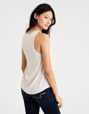 Женские топы American Eagle AE Soft & Sexy Cross-Strap Tank — фото 2