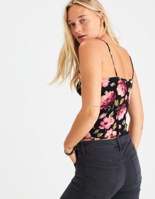 Женские топы American Eagle AE Soft & Sexy Crinkle Hem Cami — фото 2