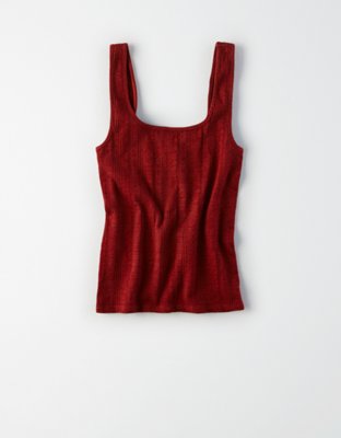 Женские топы American Eagle AE Square Neck Ribbed Tank — фото 3