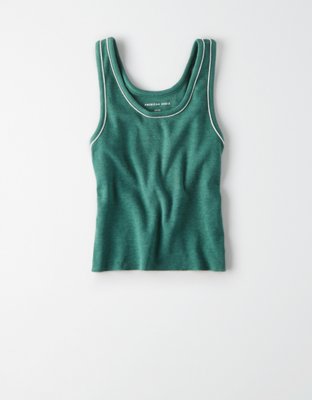 Женские топы American Eagle AE Contrast Cropped Tank Top — фото 3