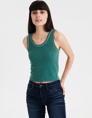AE Contrast Cropped Tank Top