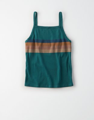 Женские топы American Eagle AE Striped Square Neck Tank Top — фото 3