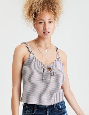 AE Ruffled Strap Tank Top