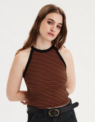 AE High Neck Ribbed Tank Top
