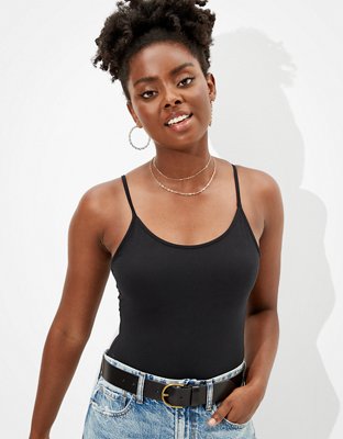 ASOS DESIGN spaghetti strap cami bodysuit in black