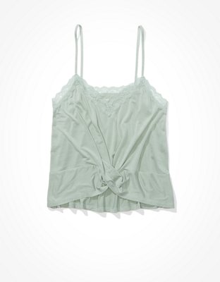 AE Lace Twist-Front Tank Top