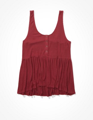 AE Henley Babydoll Tank Top