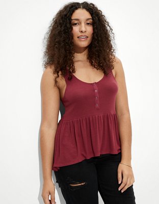 BABYDOLL HENLEY TANK