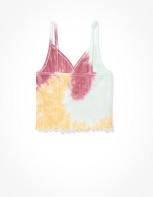 Женские топы American Eagle AE Tie-Dye Henley Crop Cami — фото 4