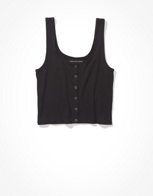 AE Cropped Snap-Front Tank Top