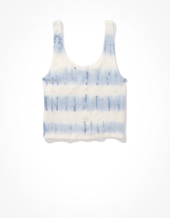 AE Cropped Tie-Dye Snap-Front Tank Top