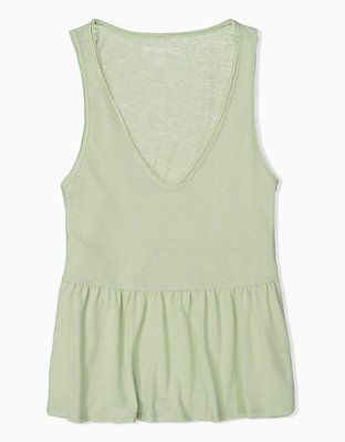 AE V-Neck Peplum Tank Top