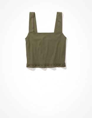 AE Cropped Square Neck Tank Top