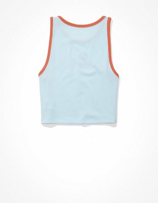AE Cropped High Neck Graphic Tank Top
