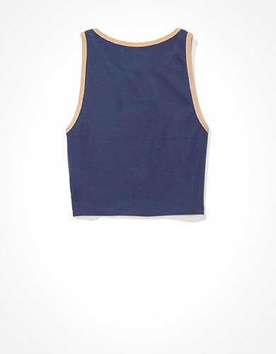 AE Cropped High Neck Graphic Tank