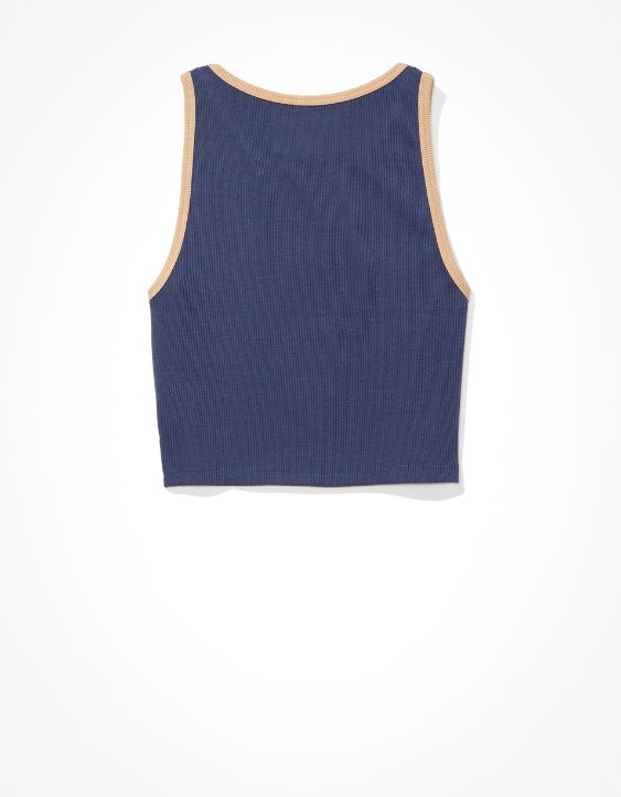 AE Cropped High Neck Graphic Tank Top