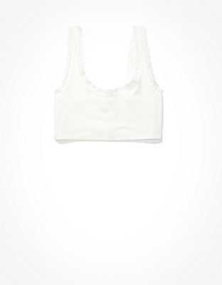 Женские топы American Eagle AE Super Cropped Lace Trim Cami — фото 3