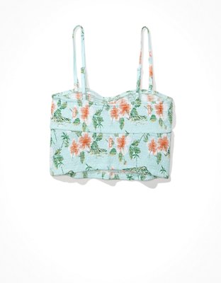 Женские топы American Eagle AE Tie-Front Smocked Cami — фото 4