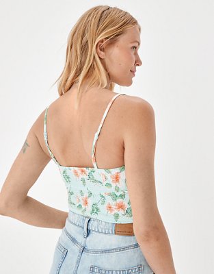 Женские топы American Eagle AE Tie-Front Smocked Cami — фото 2