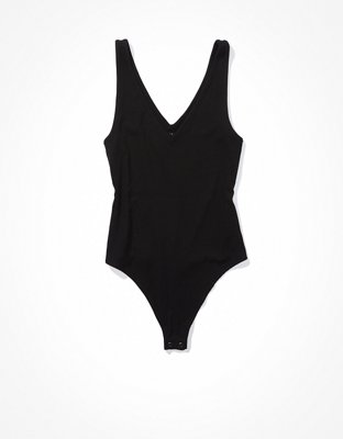 AE Body con escote V en punto elástico