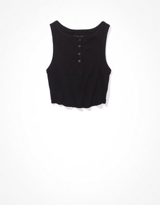 Женские топы American Eagle AE High Neck Henley Tank Top — фото 3