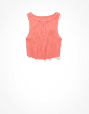 AE High Neck Henley Tank Top