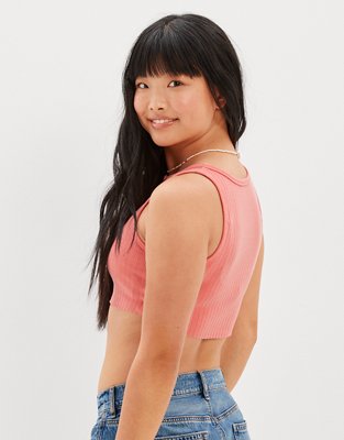AE Top sin mangas con cuello henley alto